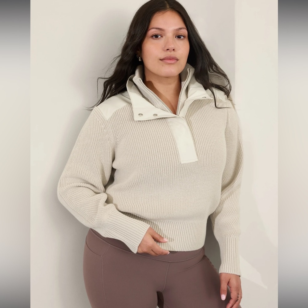 NWT Athleta Hanover Hybrid 1/2 Zip Sweater